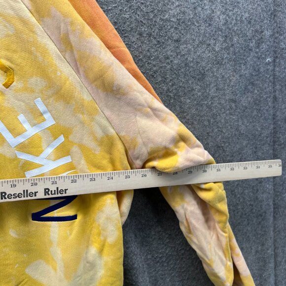Nike Pullover Women Medium Yellow Tie Dye Crewneck Sportswear Club Sweatshirt - Picture 6 of 13